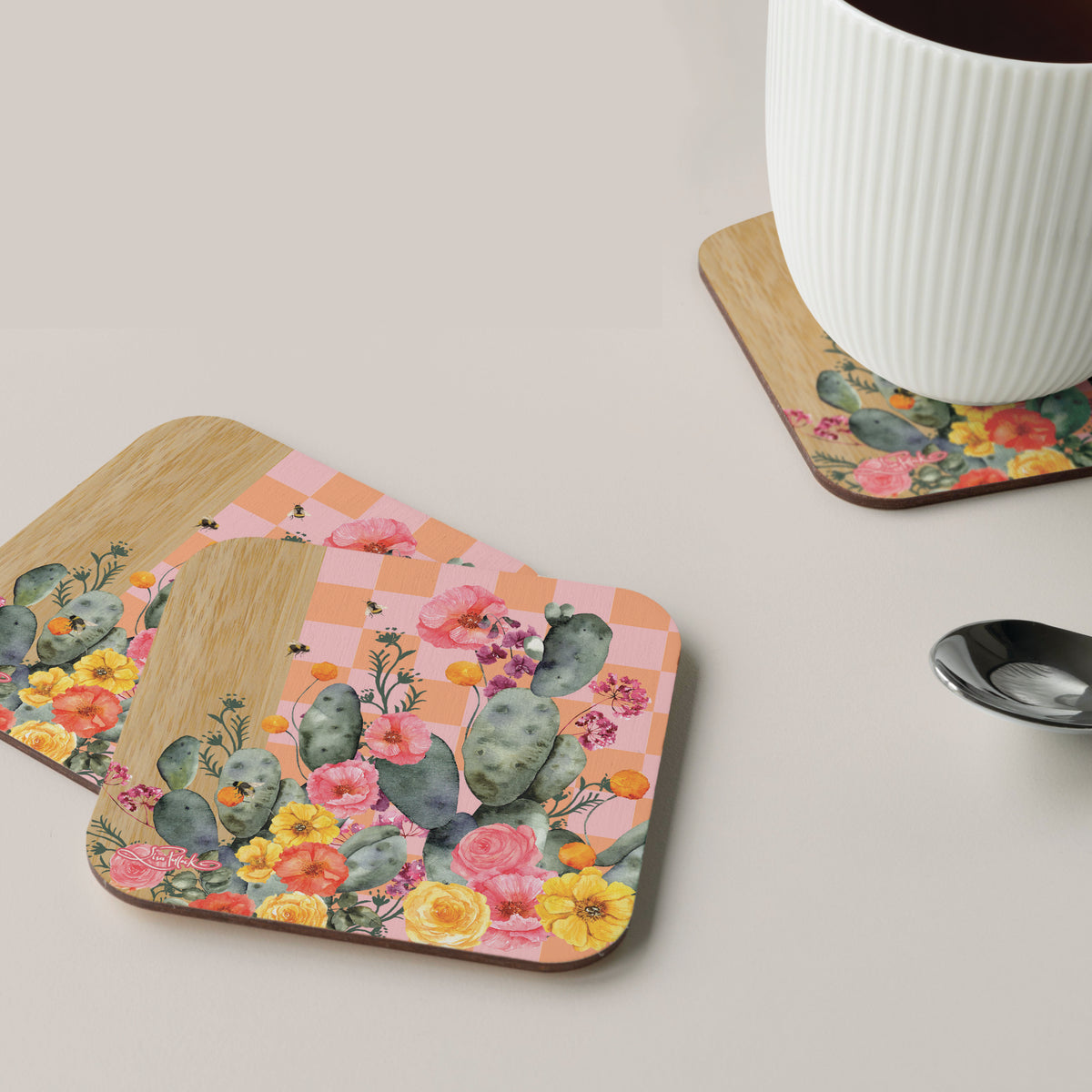 Lisa Pollock Bamboo Coaster Sets – Happy Homes and Gifts