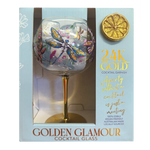 Golden Glamour Glass - Lavender Dragonflies