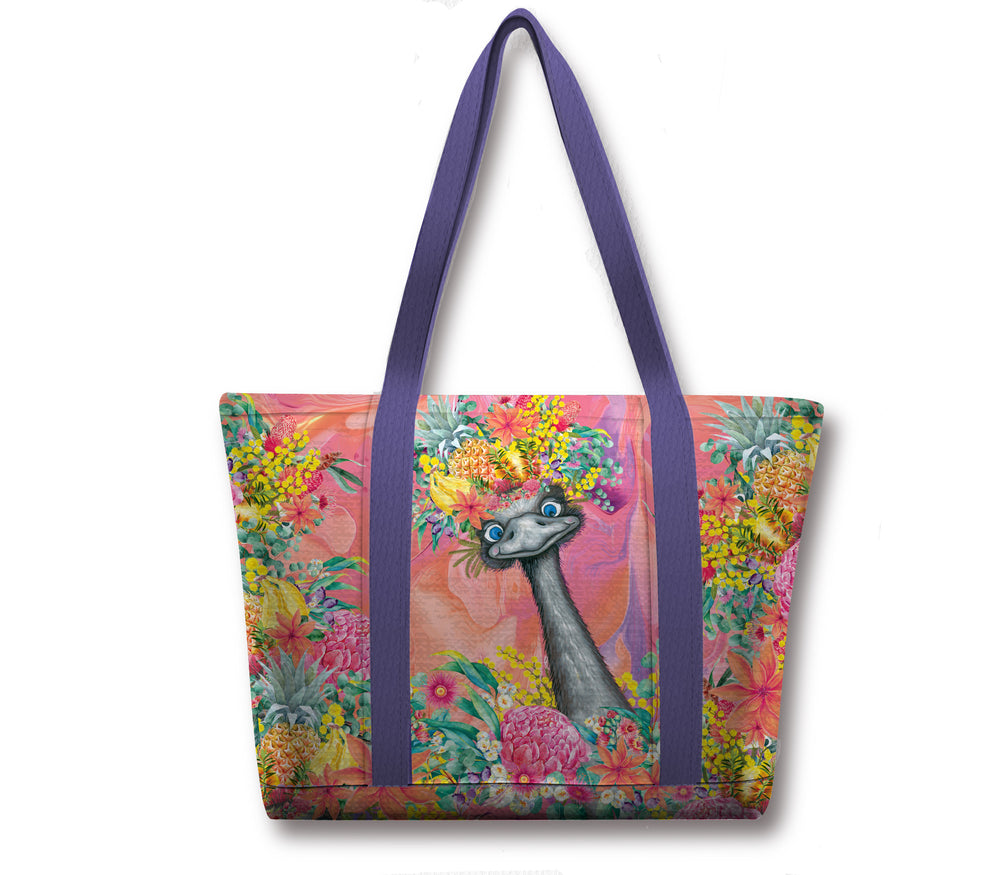 Lrg Tote Cooler Bag - Happy Emu