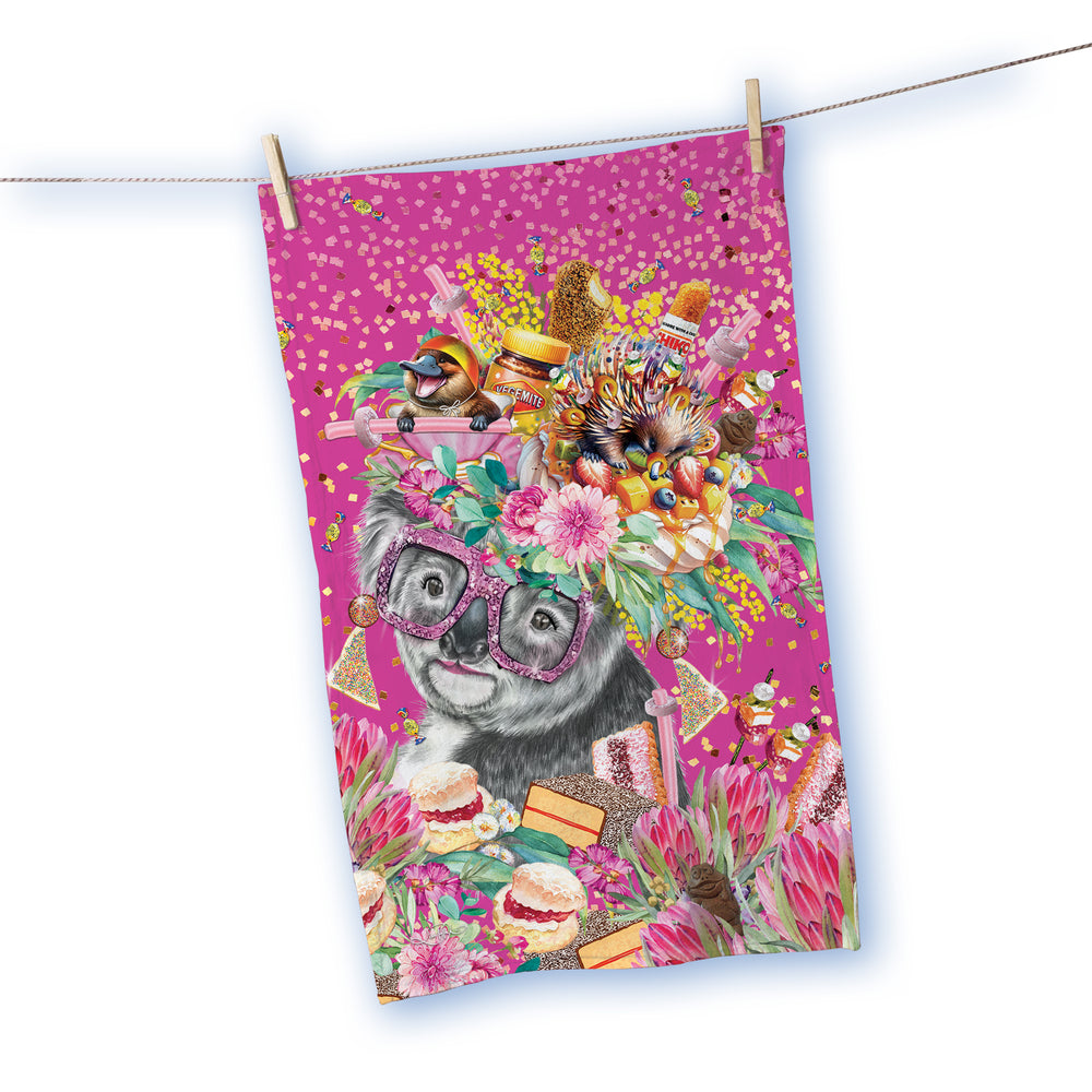 Tea Towel Oz Foodie Koala